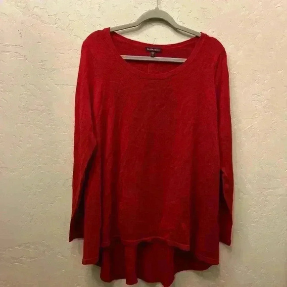 Eileen Fisher high low 100% wool classic holiday minimalist sweater sz LG ￼ - Picture 3 of 7
